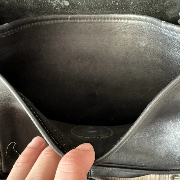 VTG 90s Coach Black Leather Willis Crossbody Bag Purse Turnlock 9927 - Picture 8 of 16